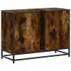 füstös tölgy szerelt fa fürdőszobai mosdószekrény 80x33x60 cm