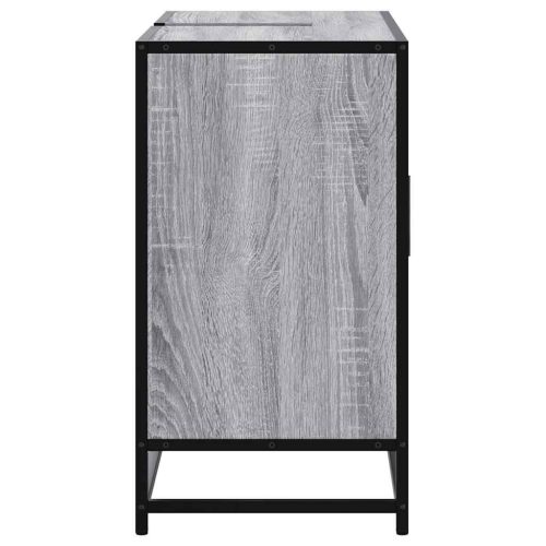  szürke sonoma szerelt fa fürdőszobai mosdószekrény 80x33x60 cm