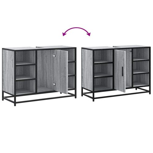  szürke sonoma szerelt fa fürdőszobai mosdószekrény 80x33x60 cm