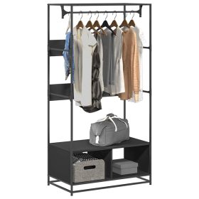  fekete szerelt fa ruhásszekrény 90 x 50 x 180 cm