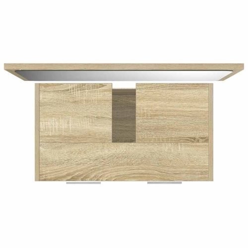  2 részes sonoma tölgyszínű szerelt fa fürdőszobai bútorszett