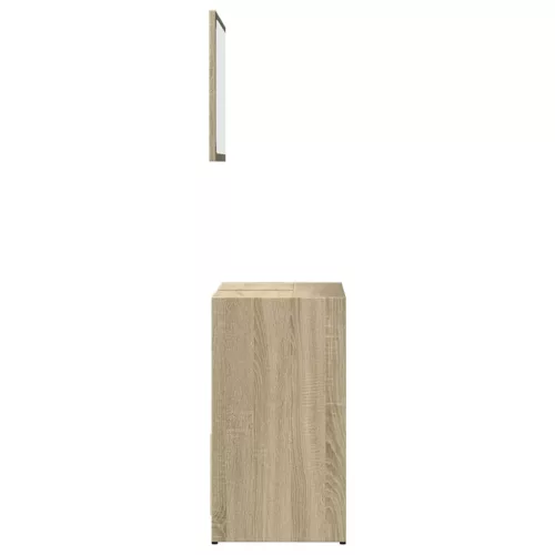  2 részes sonoma tölgyszínű szerelt fa fürdőszobai bútorszett