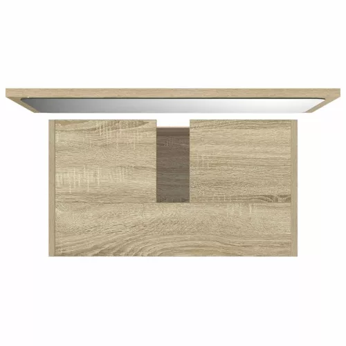  2 részes sonoma tölgyszínű szerelt fa fürdőszobai bútorszett