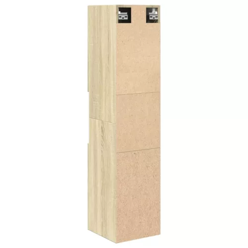  sonoma tölgy színű szerelt fa fürdőszobaszekrény 30x30x130 cm