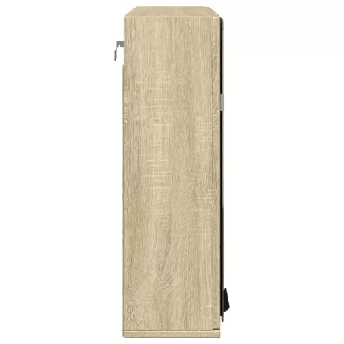  sonoma tölgy színű fa tükrös fürdőszobaszekrény 64,5x20x66,5cm