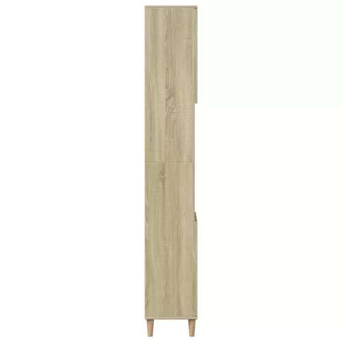  sonoma tölgy színű szerelt fa fürdőszobaszekrény 30x30x190 cm