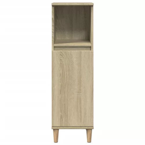  sonoma tölgy színű szerelt fa fürdőszobaszekrény 30x30x100 cm