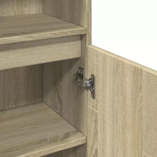  sonoma tölgy színű szerelt fa fürdőszobaszekrény 30x30x190 cm