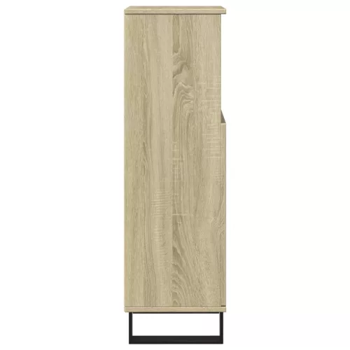  sonoma tölgy színű szerelt fa fürdőszobaszekrény 30x30x100 cm