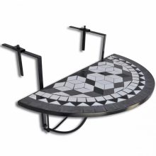 VID Mozaik erkélyi félköríves asztal fekete
