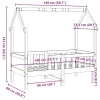  tömör fenyőfa házikó gyerekágykeret 70 x 140 cm