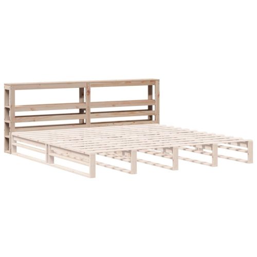  tömör fenyőfa fejtámla polcokkal 180 cm