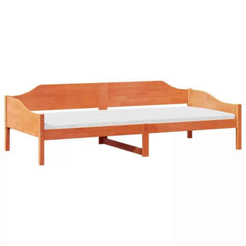  viaszbarna tömör fenyőfa ágy matrac nélkül 90 x 190 cm