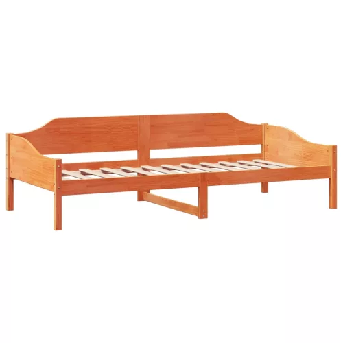  viaszbarna tömör fenyőfa ágy matrac nélkül 90 x 190 cm