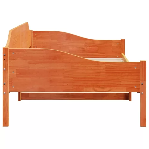  viaszbarna tömör fenyőfa ágy matrac nélkül 90 x 190 cm