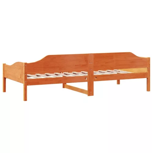  viaszbarna tömör fenyőfa ágy matrac nélkül 90 x 190 cm