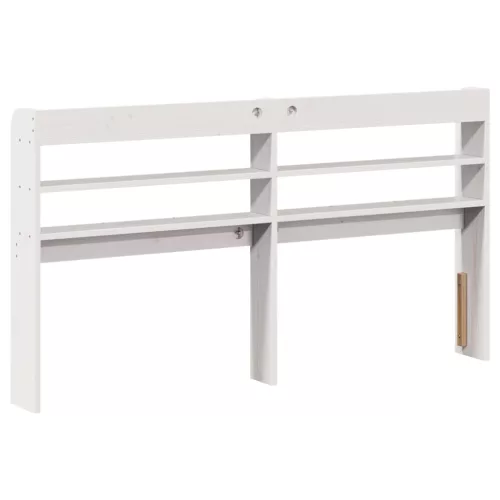  fehér tömör fenyőfa fejtámla polcokkal 160 cm