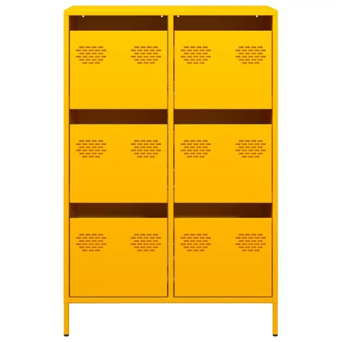  mustársárga acél tálalószekrény 68 x 39 x 101,5 cm