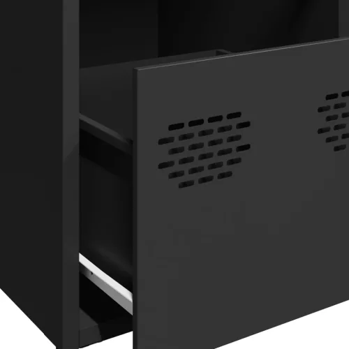  fekete hidegen hengerelt acél tálalószekrény 68,5x39x72 cm