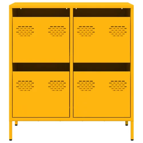  mustársárga hidegen hengerelt acél tálalószekrény 68x39x73,5 cm