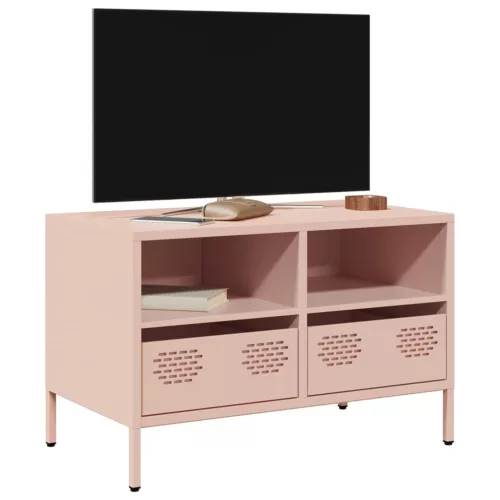  rózsaszín hidegen hengerelt acél TV-szekrény 68 x 39 x 43,5 cm