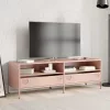  rózsaszín hidegen hengerelt acél TV-szekrény 135x39x43,5 cm