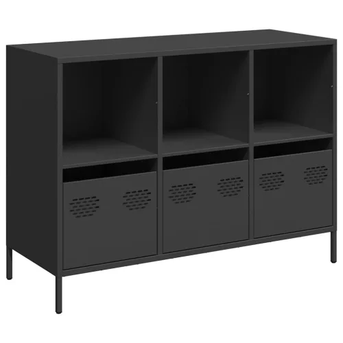  fekete hidegen hengerelt acél tálalószekrény 101,5x39x73,5 cm