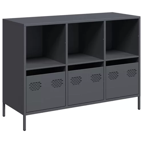  antracit hidegen hengerelt acél tálalószekrény 101,5x39x73,5 cm