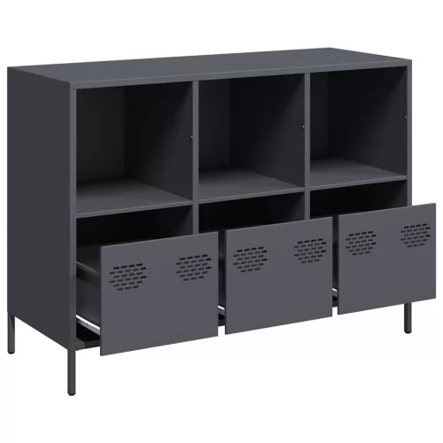  antracit hidegen hengerelt acél tálalószekrény 101,5x39x73,5 cm