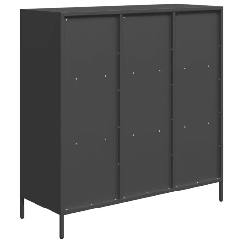  fekete acél magasszekrény 101,5 x 39 x 103,5 cm