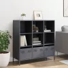  antracitszürke acél magasszekrény 101,5 x 39 x 103,5 cm