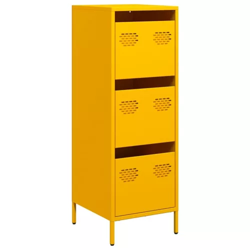  mustársárga acél tálalószekrény 39 x 35 x 103,5 cm