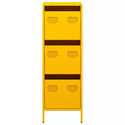  mustársárga acél tálalószekrény 39 x 35 x 103,5 cm