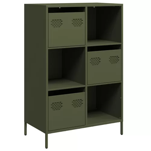  olívazöld acél magasszekrény 68 x 39 x 103,5 cm