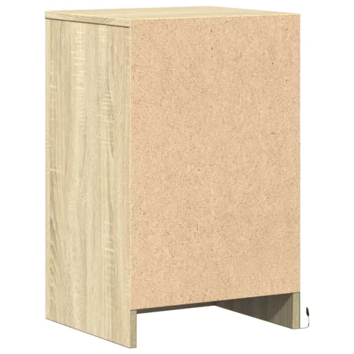  sonoma tölgy színű szerelt fa éjjeliszekrény LED-fényekkel