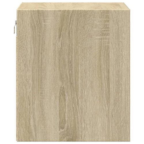  2 db sonoma tölgy színű fali éjjeliszekrény LED-világítással