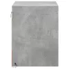  2 db betonszürke fali éjjeliszekrény LED-világítással