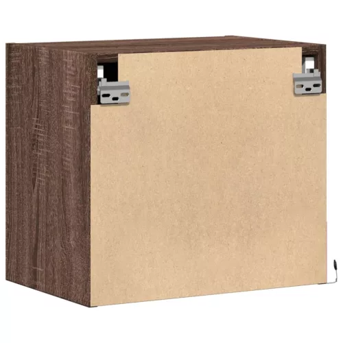  2 db barna tölgy színű éjjeliszekrény LED-világítással