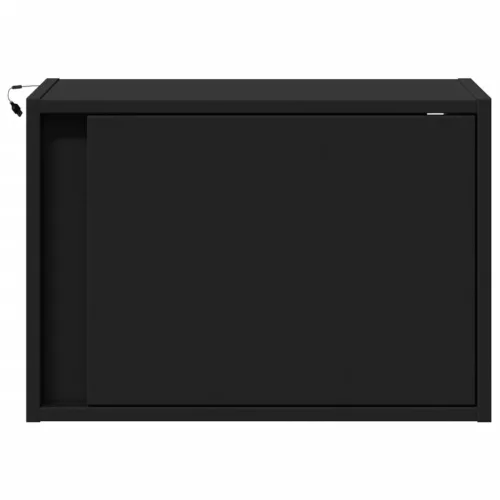  fekete falra szerelhető éjjeliszekrény LED-világítással