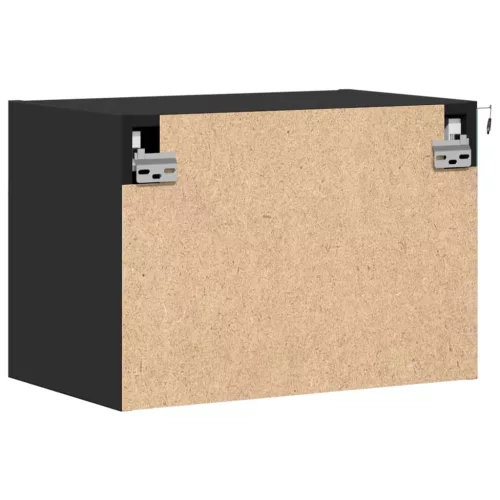  fekete falra szerelhető éjjeliszekrény LED-világítással