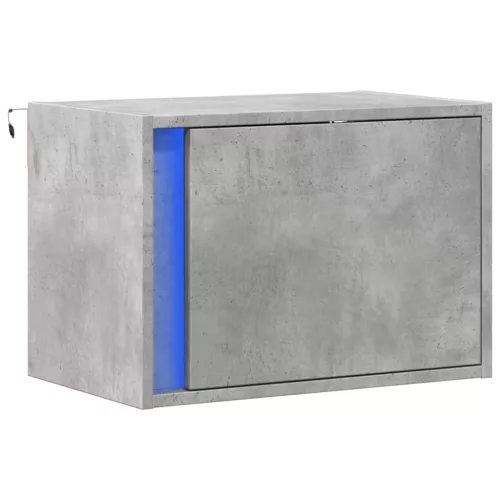  betonszürke falra szerelhető éjjeliszekrény LED-világítással