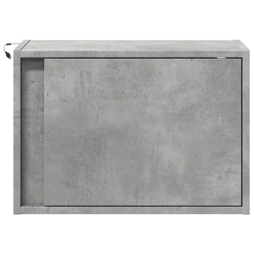  betonszürke falra szerelhető éjjeliszekrény LED-világítással