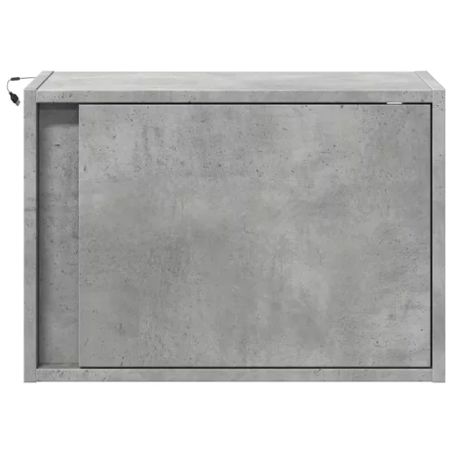  2 db betonszürke fali éjjeliszekrény LED-világítással