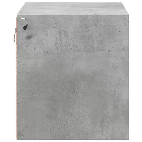  2 db betonszürke fali éjjeliszekrény LED-világítással