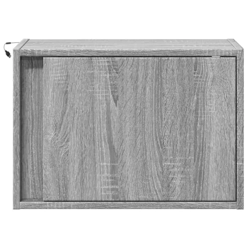  szürke sonoma színű fali éjjeliszekrény LED-világítással