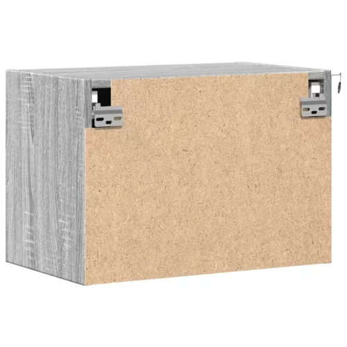  szürke sonoma színű fali éjjeliszekrény LED-világítással