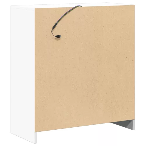  fehér szerelt fa tálalószekrény LED-del 77 x 34 x 85 cm