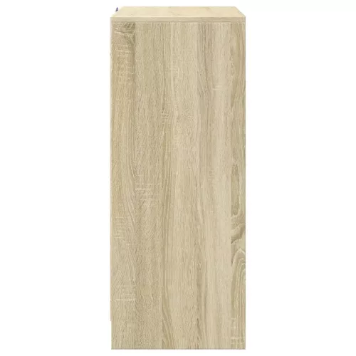  sonoma tölgy szerelt fa tálalószekrény LED-del 77 x 34 x 85 cm