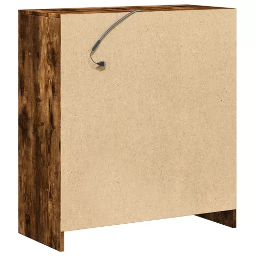  füstös tölgy szerelt fa tálalószekrény LED-del 77 x 34 x 85 cm