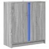  szürke sonoma szerelt fa tálalószekrény LED-del 77 x 34 x 85 cm